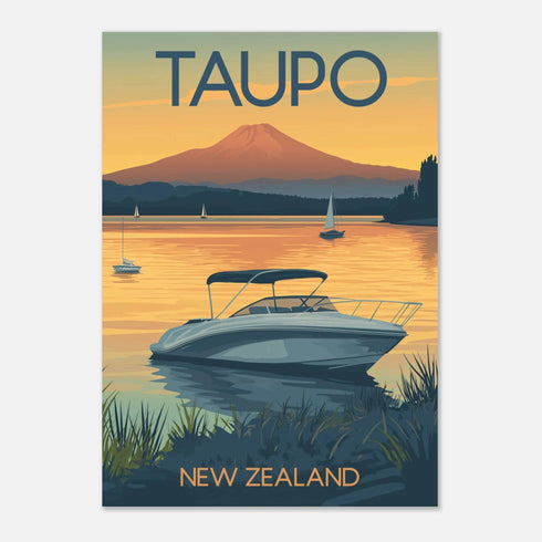 Taupo New Zealand Classic Semi-Glossy Paper Poster - Books Worth Keeping